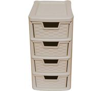 ALEEZ - 4 Tier Plastic Mushroom Storage Unit - Storage Drawers - For Home Office/Study, Kitchen - Mushroom Tower Unit - Plastic Tower Storage - Easy Fit, No Tools Required - H 38.5cm x W 19cm x D 25cm