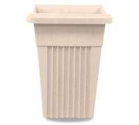 ALEEZ - 40cm Tall Upright Planter - Garden Tall Square Flower Pot - Modern Garden, Patio, Front Door Decor - Indoor Outdoor Use Water Resistant Pot - Suitable For Plant, Herbs (1, Taupe)
