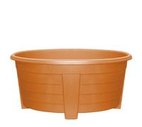 ALEEZ - 55cm Large Oval Planter Pot - Garden Planet Indoor & Outdoor Flower Pot - Plastic Trough, Raised Planter, Pack of 6 Window Herb Flower Box - DIY Drainage Holes (1, Terracotta)