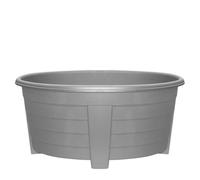 ALEEZ - 55cm Large Oval Planter Pot - Garden Planet Indoor & Outdoor Flower Pot - Plastic Trough, Raised Planter, Pack of 6 Window Herb Flower Box - DIY Drainage Holes (1, Grey)