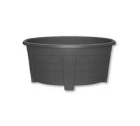 ALEEZ - 55cm Large Oval Planter Pot - Garden Planet Indoor & Outdoor Flower Pot - Plastic Trough, Raised Planter, Pack of 6 Window Herb Flower Box - DIY Drainage Holes (1, Black)