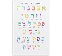 Alef Bet Chart Print, Hebrew Alphabet Chart Print, Hebrew Letters, Aleph Bet Classroom Art, Poster for Room Aesthetic Posters & Prints on Metal Wall Art Poster for Room 8x12 Inch