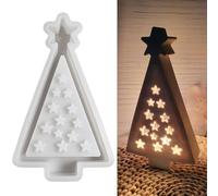 ALEFBET Silicone Moulds Casting Moulds, Silicone Mould Christmas, DIY Silicone Casting Mould Christmas, Plaster Moulds for Casting, Epoxy Resin Moulds Star Christmas Tree (Star Christmas Tree)