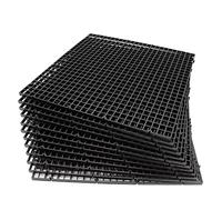 ALEGI 12 Pcs Aquarium Fish Tank Divider Plastic Egg Crate Aquarium Filter Bottom Tray Grid Isolation Board Partition Net Pane Separator (L 12pcs Black)