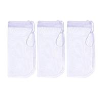 ALEGI Media Filter Bag Aquarium Extra Fine,Reusable 180 Micron Drawstring Mesh Filter Bags for Very Fine Resins Filter (7.5"*3.6" (3 Pack))
