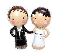 ALEGRE Bride and Groom Balloons Wedding Decoration, Pack of 2 Just Married Decoration Mr and Mrs Foil Balloon, Wedding Engagement Wedding Balloons for Registry Office Decoration, Valentine's Day