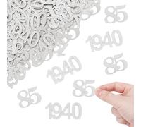 ALEGRE Glitter Confetti 85th Birthday Decoration Large 3.3-5 cm, Pack of 100 for Men and Women, Table Decoration, 1940 Scatter Decoration, Silver, 85 Years