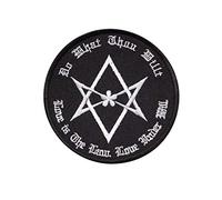 Aleister Crowley Hexagram Do What Thou Will, Thelema, Occult, Satanic, Lucifer, Satan, Demon, 666, Devil, Satanic Embroidered Iron on Applique Souvenir Accessory