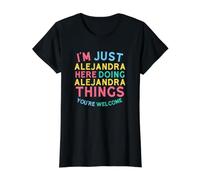 Alejandra Here Doing Alejandra Things Funny Alejandra Name Value Graphic T-Shirt, Women, Black, S