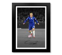 Alejandro Garnacho Chelsea Signed Photo Poster Print Picture Display Framed Autograph Memorabilia for Football Fans Gift Argentina (A4 Framed & Mounted B+W)