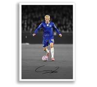 Alejandro Garnacho Chelsea Signed Photo Poster Print Picture Display Framed Autograph Memorabilia for Football Fans Gift Argentina (A4 poster Only B+W)