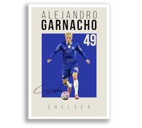 Alejandro Garnacho Chelsea Signed Photo Poster Print Picture Display Framed Autograph Memorabilia for Football Fans Gift Argentina (A3 Poster Only Cream)