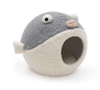 ALEjon Calming Dog Bed Creative Puffer PVC Pet Nest Four Seasons Universal Pet Bed Semi-closed Kennel Winter Warm Cat Dog Bed Supplies Mattress Mat For Pet (Color : Gray, Size : 36 * 36 * 32cm)