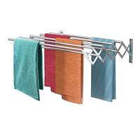 ALEjon Stainless Steel Wall Mounted Clothes Airer Rack: Rustproof and Compact Fold Away Drying Solution for Laundry Room, Bathroom, and Utility Area (80cm)