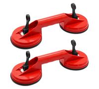 Aleker 2 Pack Glass Suction Cups, Glass Suckers Lifters, Heavy Duty Vacuum Handle Suction Lifter, Dual Suction Pads to Lift Glass, Tiles, Slabs, Lifting Capacity 100kg