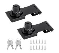 Aleker 2 Pcs Cupboard Locks with Keys, Metal Cabinet Lock Drawer Lock, Security Mailbox Lock, Heavy Duty Padlock Hasp for Cupboard Wardrobe Shed Garden Doors(2.5 Inch)