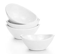 Aleker 4-Piece Set White Ceramic Dipping Bowls,90ml Dip Bowls Small Serving Bowls White Ramekins Nibbles Bowls Soy Sauce Dish for Dips,Side Dishes,Snack,Pudding & Ice Cream Microwave Dishwasher Safe