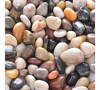 Aleker Decorative Pebbles, 2.2lb Natural Small Polished Mixed Stones Gravel for Plant Aquariums, Flowerpot, Landscaping, Ponds,Terrariums Vase Fillers, DIY, Home Garden Decoration(Approx.0.5-1.2 inch)