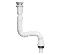 Aleker Flexible 1 1/4 Inch Universal Sink Waste Pipe - Extensible Kit for Caravan, Kitchen, Bathroom - Plastic Drain Plumbing Fittings for Wash Basin