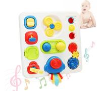 Aleker Montessori Busy Board for Toddler 1 2 3 Year Old, Musical Sensory Toy for Autism, Early Development & Activity Toy for Fine Motor Skills, Educational Learning Toys Travel Toys for Boys Girls