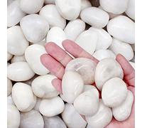 Aleker River Rock Stones Pebbles, Natural Decorative Polished Mixed White Pebbles Gravel for Garden, Plant Pots, Landscaping, Ponds, Terrariums Vase Fillers, DIY, Home Decor etc (3-5cm, 2.2lb)