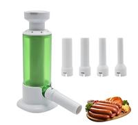 Aleker Sausage Maker, Manual Sausage Stuffer, Detachable Sausage Maker Machine, Household Meat Stuffing Filler, Sausage Roll Maker with 4 Option Size Filling Nozzles for Kitchen