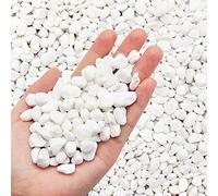 Aleker White Decorative Natural Pebbles, 1.2cm/0.47 inch Mini Assorted Pebble Stones,Mixed River Gravel for Vase Filler, Plant Pots, Landscaping, Aquariums, Home and Garden