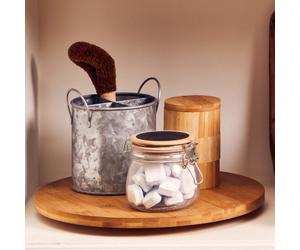 Aleki Natural Bamboo Lazy Susan with Three Footed Base