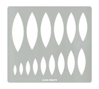 Aleks Melnyk No.204 Metal Ellipse Template, Ellipse Stencil, Pointed Oval, Ellipse Master, Art Oval Tool, Isometric Drawing Template, Lapidary, Cabochons, Geometric Ruler, Jewelry Templates Oval