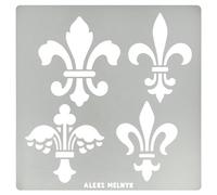 Aleks Melnyk No.251 Metal Stencil, Fleurs de LYS Symbole, French Fleur-de-lis, Lily Flower, Ornament, Vintage, Patterns, Template for Wood Burning, Pyrography Engraving, Crafts, Art, DIY
