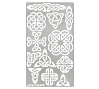 Aleks Melnyk No.32 Metal Journal Stencil, Pyrography Celtic Patterns, Celtic Knot, Viking Stencil, Wood Burning Template, Wood Carving, Bullet Journaling