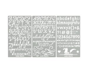 Aleks Melnyk No.34 Metal Stencils, Pyrography, Wood Burning kit 3 PCS Templates, Letters Stencils for Engraving Wood and Patterns, Alphabet and Number, Lettering, Letting, Bullet Journaling