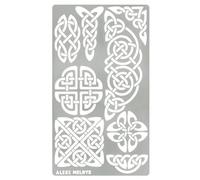 Aleks Melnyk No.37.2 Metal Journal Stencil, Pyrography Celtic Patterns, Celtic Knot, Viking Stencil, Wood Burning Template, Wood Carving Template, Bullet Journaling