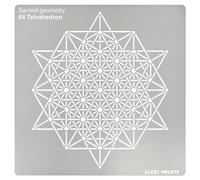 Aleks Melnyk No.390 Metal Stencil, Sacred Geometry Figures, 64 Tetrahedron, 1 PC, Template for Wood Burning, Engraving, Crafting, Scrapbook
