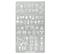 Aleks Melnyk No.398 Metal Stencil, Alchemical Symbols, Small Stencil, 1 PCS, Template for Wood Burning, Engraving, Crafting, Scrapbook