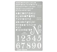 Aleks Melnyk No.422 Metal Stencil, Tiny Letters, Normografo, Pyrography, Wood Burning, 1 PCS, Template, Engraving Wood and Patterns, Alphabet and Number, Lettering, Letting, Bullet Journaling