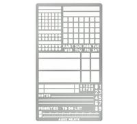 Aleks Melnyk No.423 Metal Stencil for Bullet Journaling, Bookmark, Planning, Banners, Lines, Lists, Planner Stamps, Habit Tracker, Dot Journal Stencil for Diary, Template, Scrapbook