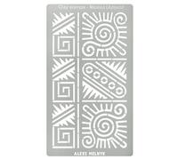 Aleks Melnyk No.433 Metal Stencil, Aztec Stencil Patterns and Symbols, Small Stencil, 1 PC, Template for Wood Burning, Engraving, Crafting, Scrapbook, Art