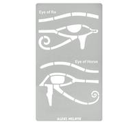 Aleks Melnyk No.451 Metal Stencil, Eye of God Ra and Eye of God Horus, Ancient Egyptian Religion, Small Stencil, 1 PC, Template for Wood Burning, Engraving, Crafting, Scrapbook