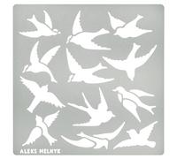 Aleks Melnyk No.468 Metal Stencil, Many Swallows Fly in The Sky, Birds, Animals, Small Stencil, 1 PCS, Template for Wood Burning, Engraving, Crafting, Scrapbook