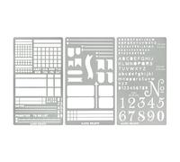 Aleks Melnyk No.486 Metal Stencils for Bullet Journaling, Bookmark, Planning, Lines, Planner, Habit Tracker, Dot Journals Stencil for Diary, Templates, Tiny Letters, Small Number