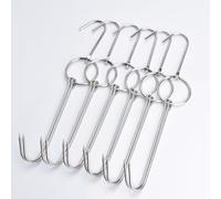 Alele 6PCS 12.5inch Double Meat Hooks,Stainless Steel Poultry Hook Roast Duck Bacon Shop Hook BBQ Grill Hanger Cooking Tools Accessories