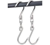 Alele Swiveling Meat Hook,12mm Heavy Duty Stainless Steel Processing Butcher Hooks - Large Fish,Hunting,Carcass Hanging Hook Pack of 2 (14.5 inch 12mm Swiveling Meat Hook-2p)
