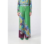 Alemais Nanci Floral-Print Wide-Leg Silk Trousers with High Waist - Size: 12 - female