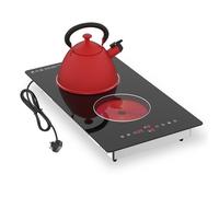 Alemania 2 Burner Electric Ceramic Hob 3000W 30cm Built-in & Plug-in Domino Cooktop Dual Ring Infrared Stove with Timer Pause Keep Warm & Child Lock