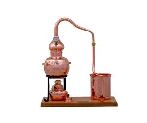 Alembic, Distillation apparatus, Distiller - Set Premium, Copper, with spirit burner and thermometer, 0,7 litres