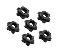 ALEMIN 6 PCS Vinyl Spinlock Collars for 1" Standard Barbells Bars Sports Anti-Slip Spin-Lock Collar Dumbbell Hex Nut Screw Clamps for Dumbell Weight Lifting Fitness Training