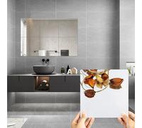 Alened Mirror Tiles Self Adhesive Stickers 20x20cm/4pcs Square Removable Acrylic Stick on Wall Mirrors for Bathroom Wardrobe Doors DIY Home Decor