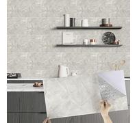 Alened Tile Stickers Light Grey 30x60cm/10pcs Marble Self Adhesive Peel and Stick Waterproof Stick on Wall Tiles for Kitchen Bathroom