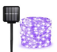 ALENEY - Solar String Lights Outdoor, 300 LED 8 Modes Solar Lights Outdoor, Waterproof Solar Lights for Patio, Christmas Tree, Halloween, Wedding, Party, Purple